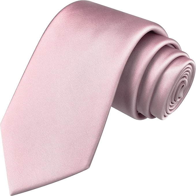 Branduce 3.15"（8cm） Mens Solid Satin Tie Pure Color Necktie for Business and Wedding + Gift Box