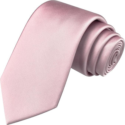 Branduce 3.15"（8cm） Mens Solid Satin Tie Pure Color Necktie for Business and Wedding + Gift Box