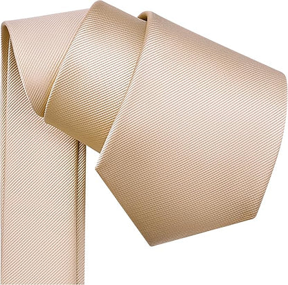 Branduce 3.15"（8cm） Men's Solid Color Formal Woven Necktie + Gift Box