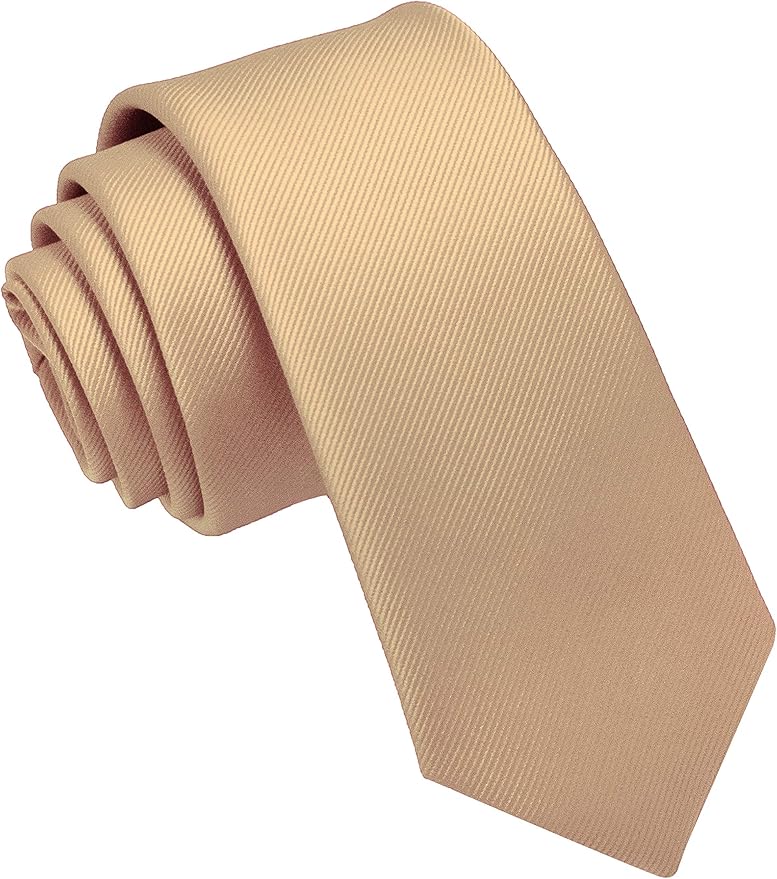 JEMYGINS 2.4" Solid Color Skinny Tie Slim Necktie for Men