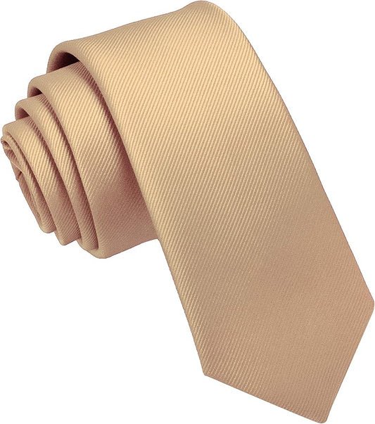 JEMYGINS 2.4" Solid Color Skinny Tie Slim Necktie for Men