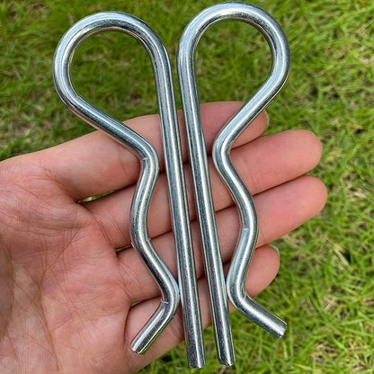 2 Pcs Heavy Duty Hitch Pins Clip R Clips Spring Retaining Wire Hair Pins Cotter Pin Strong Spring Tension Large Carter Pin R Clip Large for Trailer Tractors Mower Carts Truck Pin Clip M6x110mm