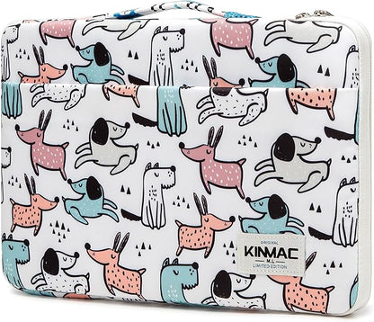 Kinmac 360° Heavy Duty Protective Laptop Computer Sleeve case Bag Cover with Handle for MacBook Pro 14 inch,14 inch-14.4 inch HP Lenovo Dell ASUS Acer Laptop (Cartoon Dogs)