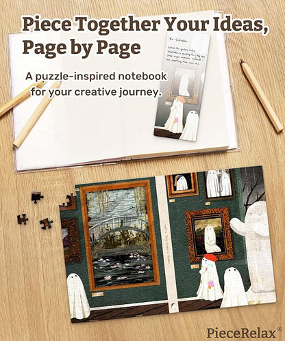 PieceRelax A5 Puzzle Journal for Adults, 300 Piece Plastic Jigsaw Book Cover (Includes Notebook) - Katherine Blower - The Gallery, Unique Gift [YA1073]
