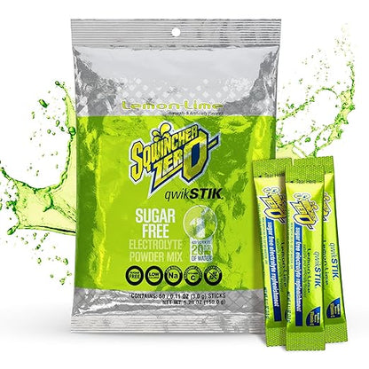 Sqwincher Quik Stik Zero Oral Electrolyte Solution Lemon-Lime Flavor 0.11 oz. Packet 50 Ct