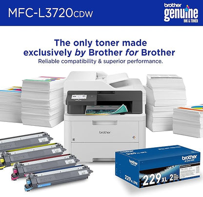 Brother Color Laser Printer All-in-One with Scanner, Copier and Fax - Professional Wireless Business Printer with Auto Duplex and 250-Sheet Capacity for Small Office (MFC-L3720CDW)