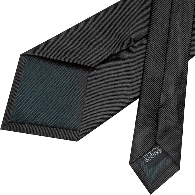 JEMYGINS Formal Necktie Solid Color Tie and Pocket Square with Tie Clip Lapel Pin Sets for Men 4PCS