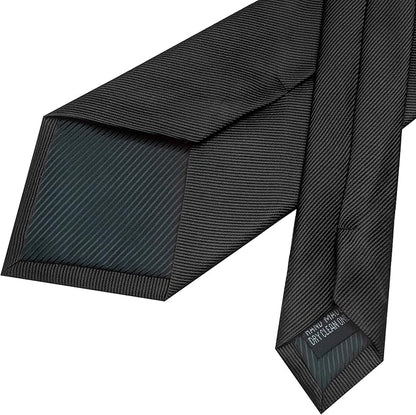 JEMYGINS Formal Necktie Solid Color Tie and Pocket Square with Tie Clip Lapel Pin Sets for Men 4PCS