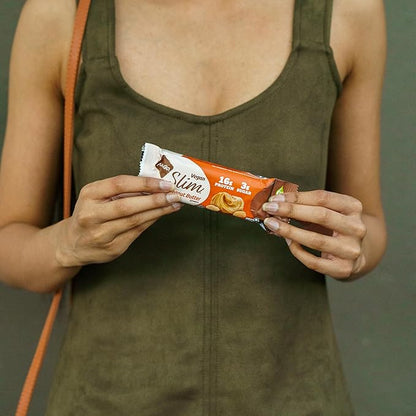 NuGo Slim 24ct Vegan Variety - Crunchy Peanut Butter 12 bars & Toasted Coconut 12 bars, Low Net Carb, Keto Friendly, 16-17g Plant Based Protein, Keto Friendly, Gluten Free, 24 count