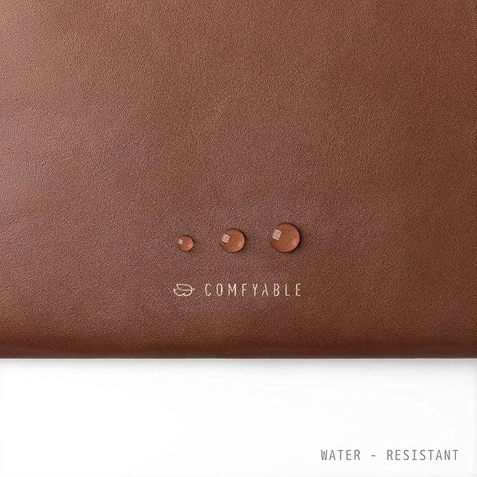 Comfyable Slim Protective Laptop Sleeve 14 Inch Snugly Compatible with MacBook Pro 14-inch M4 M3 M2 M1 Pro/Max 2024, PU Leather Bag Waterproof Cover Notebook Computer Case for Mac, Brown