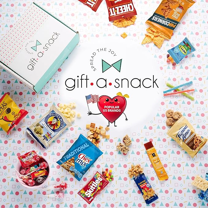 Gift A Snack - Halloween Trick or Treats Snack Box Variety Pack Care Package + Greeting Card (150 Count) Birthday Sweet Treats Gift Basket, Candies Chips Crackers Bars, Office Food Assortments