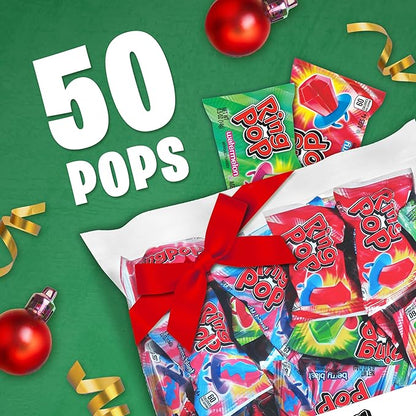 Ring Pop Halloween Candy Lollipops - 50 Ct Bulk Candy Variety Pack in Assorted Fruity Flavors - Full Size, Individually Wrapped Hard Candy For Trick or Treat, Halloween Bowls, Gifts, Party Favors