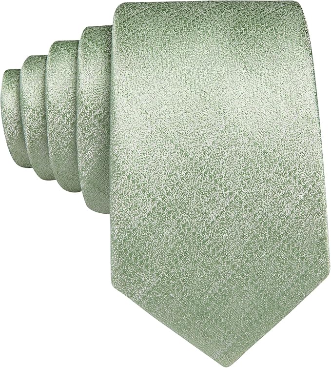 Barry.Wang Tie Sets for Men Silk Solid Necktie Stain Ties Handkerchief Pocket Square Cufflinks Wedding Business Dyed