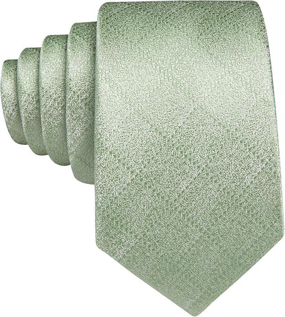 Barry.Wang Tie Sets for Men Silk Solid Necktie Stain Ties Handkerchief Pocket Square Cufflinks Wedding Business Dyed