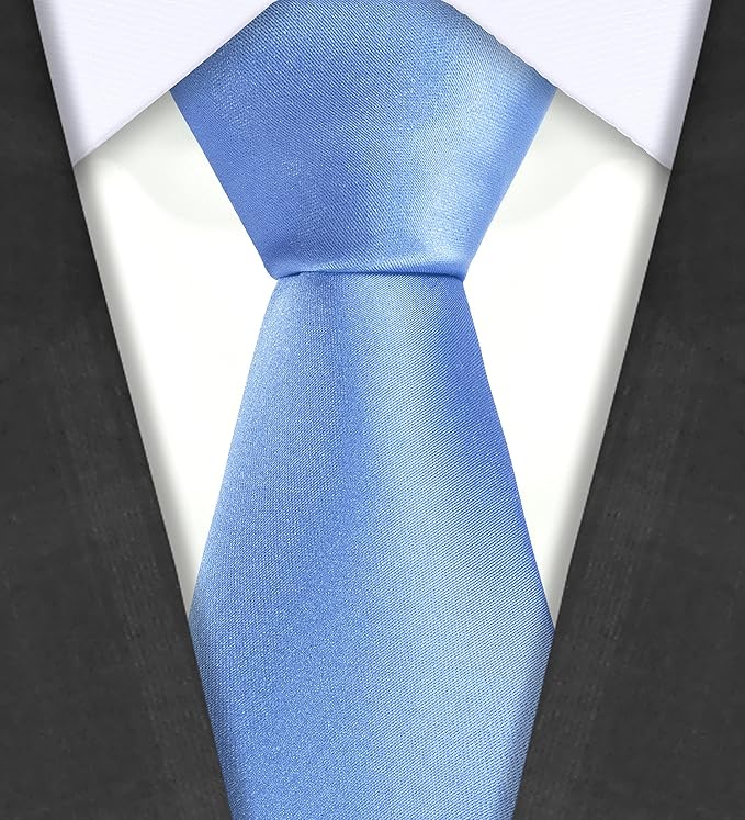 TIE G 5pcs Tie Set in WHITE OR BLACK GIFT BOX: Solid Color Necktie, Satin Bow Tie, Pocket Square, Lapel, Cuff Links