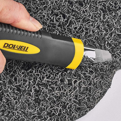 DOWELL Utility Knife Box Cutter Retractable Self Loading Heavy Duty Snap Off Quick Change Extra Blades(3PCS) TPR+PP Handle Cutting Cardboard Boxes or DIY 3Pack