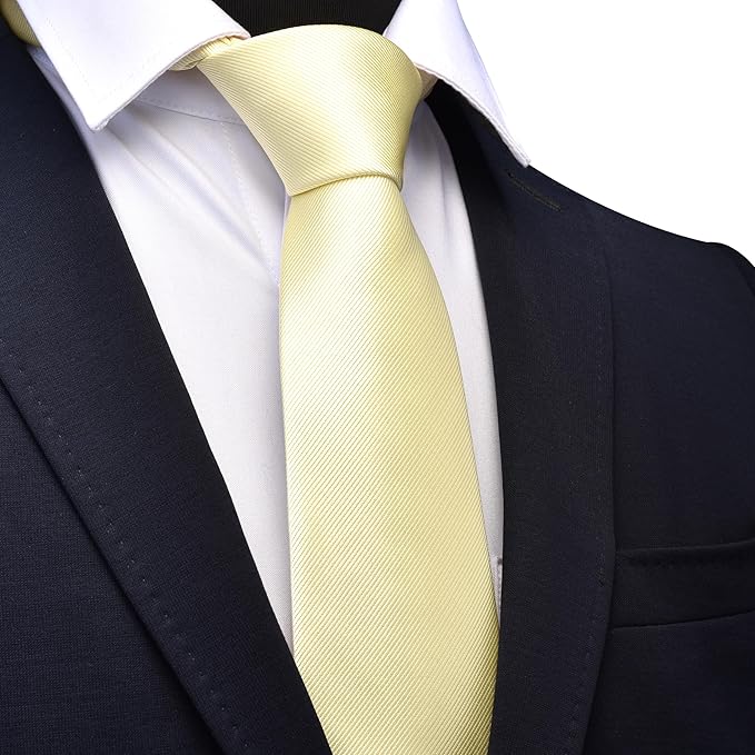 GUSLESON Classic New 3.15"（8cm） Men's Solid Color Necktie Wedding Business Tie + Gift Box