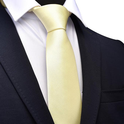 GUSLESON Classic New 3.15"（8cm） Men's Solid Color Necktie Wedding Business Tie + Gift Box