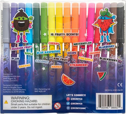 Smarkers - Washable Patented Gourmet Scented Markers, Assorted Colors, Standard Point Felt Tip, 16 Count