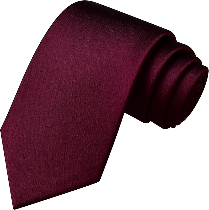 Branduce 3.15"（8cm） Mens Solid Satin Tie Pure Color Necktie for Business and Wedding + Gift Box