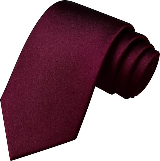 Branduce 3.15"（8cm） Mens Solid Satin Tie Pure Color Necktie for Business and Wedding + Gift Box