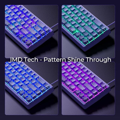 HITIME x XVX M67 60% Percent Keyboard Wireless, QMK/VIA Topographic Gaming Keyboard, Tri-Mode Thocky Creamy Mechanical Key Board, Hot Swappable Mount RGB IMD Tech for Win/Mac, Purple