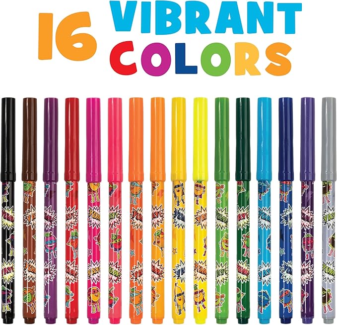 Smarkers - Washable Patented Gourmet Scented Markers, Assorted Colors, Standard Point Felt Tip, 16 Count