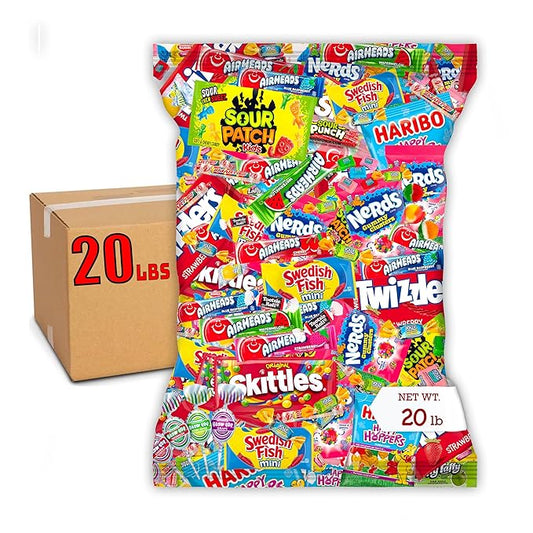 Bulk Candy Variety Pack - 20 lb Candy - Candy Bulk Individually Wrapped Candy- Halloween Candies - Trick Or Treat Candies - Piñata Filler Stuffers - Pinata Candy Stuffers - Candy Party Favors