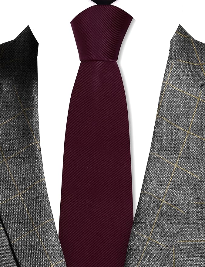GUSLESON Classic New 3.15"（8cm） Men's Solid Color Necktie Wedding Business Tie + Gift Box