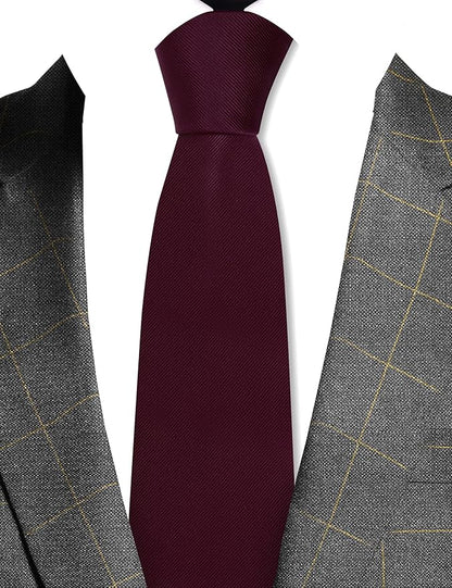 GUSLESON Classic New 3.15"（8cm） Men's Solid Color Necktie Wedding Business Tie + Gift Box
