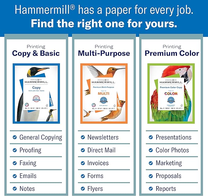 Hammermill Colored Paper, 20 lb Cherry Printer Paper, 8.5 x 11-10 Ream (5,000 Sheets) - Made in the USA, Pastel Paper, 102210C