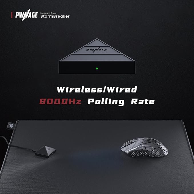 PWNAGE Stormbreaker v3 Wireless Magnesium Gaming Mouse 8kHz - 50grams Ultralight Esports Pro Gamer Flawless Professional PAW3950 Xero Optical Sensor 36,000 DPI - 100% PTFE Skates Ergo -Bloodline