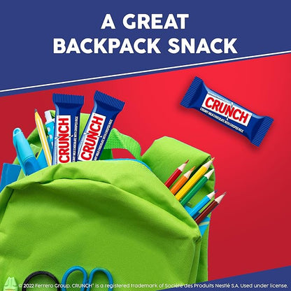 CRUNCH, Bulk 18 Pack, Milk Chocolate and Crisped Rice, Share Size Individually Wrapped Candy Bars, 2.75 oz Each