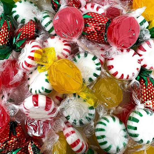 Holiday American Favorites Sweets Party Mix Individually Wrapped Hard Candies Bulk Assortment 7 Flavor Variety Pack 6 Lb 450+pcs (96 Oz)