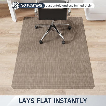 Office Chair Mat for Hardwood Floor, 48" x 36" Desk Computer Chair Mats for Hard Wood, Anti-Slip Easy Glide Rolling Floor Protector Mat, Under Desk Mat for Home Office, Dark Brown