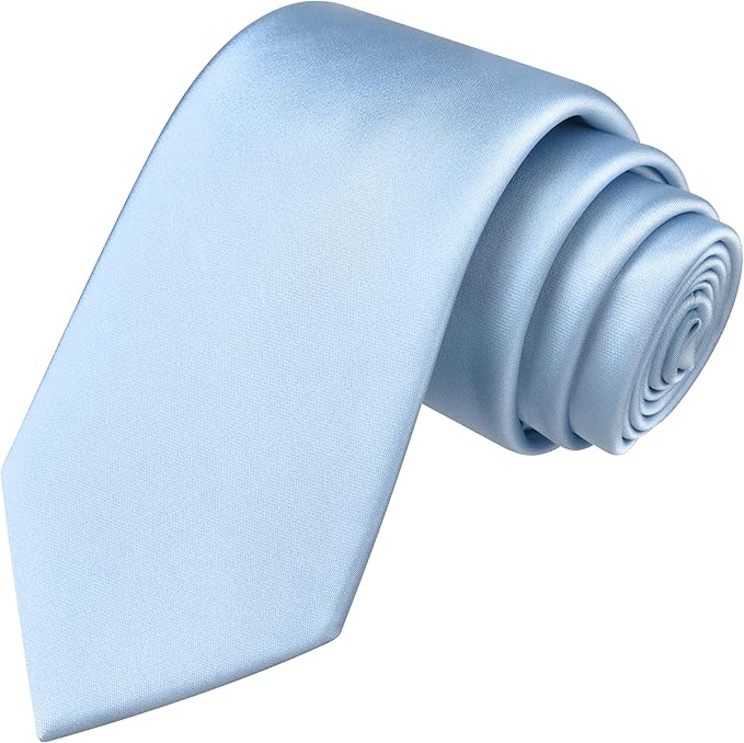 Branduce 3.15"（8cm） Mens Solid Satin Tie Pure Color Necktie for Business and Wedding + Gift Box