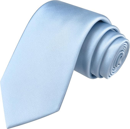 Branduce 3.15"（8cm） Mens Solid Satin Tie Pure Color Necktie for Business and Wedding + Gift Box