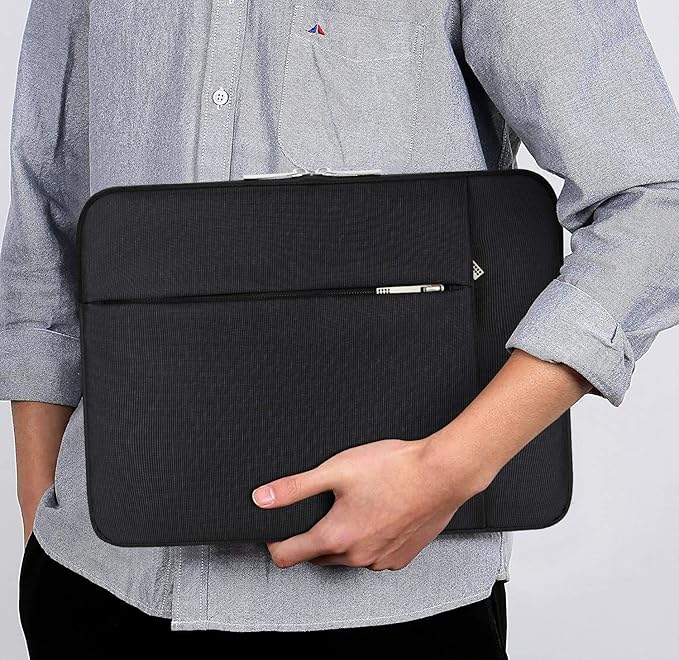 Lacdo Laptop Sleeve Case for 15 inch New MacBook Air M4 A3241 2025, M3 A3114, M2 A2941 2024-2023, 15 inch MacBook Pro A1990 A1707, Dell XPS 15 Plus Computer Case Bag with Accessory Pocket, Black