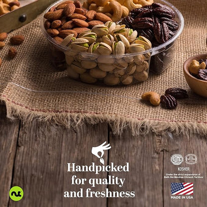 NUT CRAVINGS - Thanksgiving Mixed Nuts Gift Basket in Green Gold Box (4 Assortments) Holiday Xmas Christmas Food Arrangement, Healthy Snack Care Package, Food Assortments