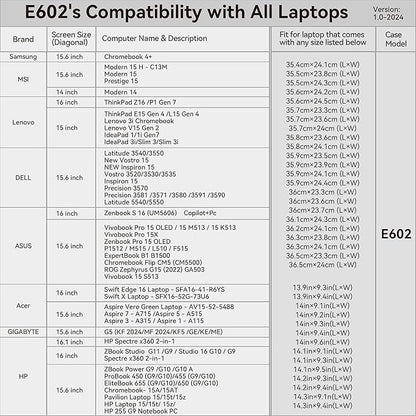 Smatree 16 inch Laptop Sleeve for Acer Swift X Laptop SFX16-52G-73U6, Swift Edge 16 Laptop SFA16-41-R6YS, Acer Protective Computer Case with Pocket, YKK Zipper, Patented Shockproof Design (E602)