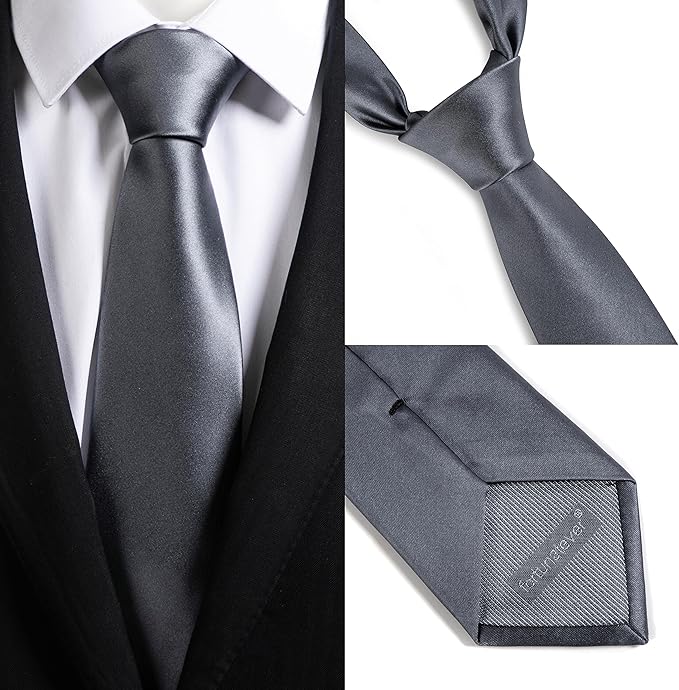 Mens Solid Satin Mens Tie With Hanky,Handmade Neckties For Men