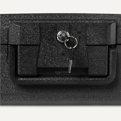 Amazon Basics Fire Chest with Mechanical Key, 0.39 cu. ft, Black