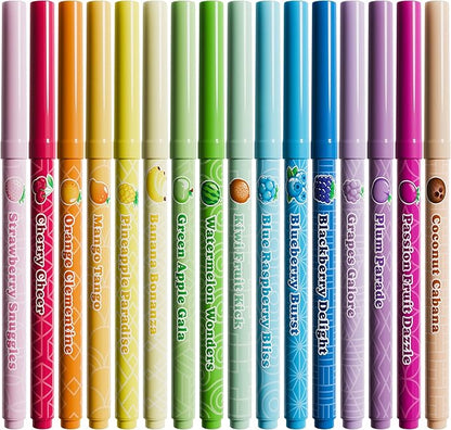 Pastel Smarkers - Washable Patented Gourmet Scented Pastel Markers, Assorted Colors, Standard Point Felt Tip, 16 Count