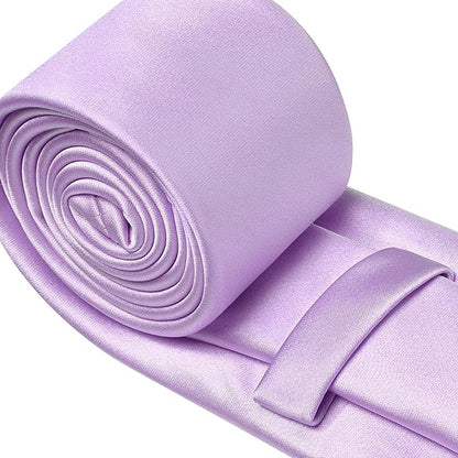 Branduce 3.15"（8cm） Mens Solid Satin Tie Pure Color Necktie for Business and Wedding + Gift Box