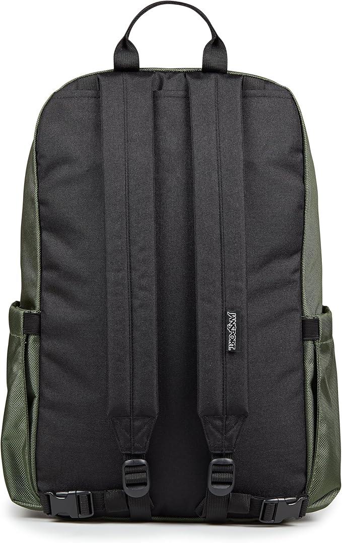 JanSport Venture Daypack – Travel Pack With Large Main Compartment, Padded Laptop Sleeve, Dual Water Bottle Pockets, and Attachment Buckles, Cargo Green