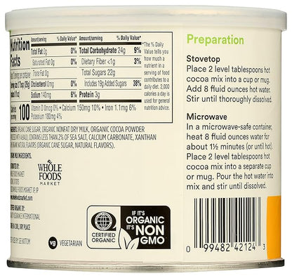 365 by Whole Foods Market, Organic Rich Hot Cocoa Mix, 12 Ounce (Pack of 2)