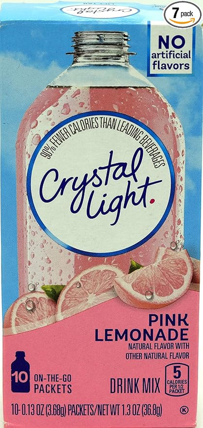Crystal Light On The Go Pink Lemonade, 10-Packet Box (Pack of 7)