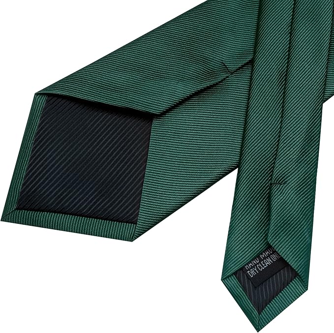 JEMYGINS Formal Necktie Solid Color Tie and Pocket Square with Tie Clip Lapel Pin Sets for Men 4PCS