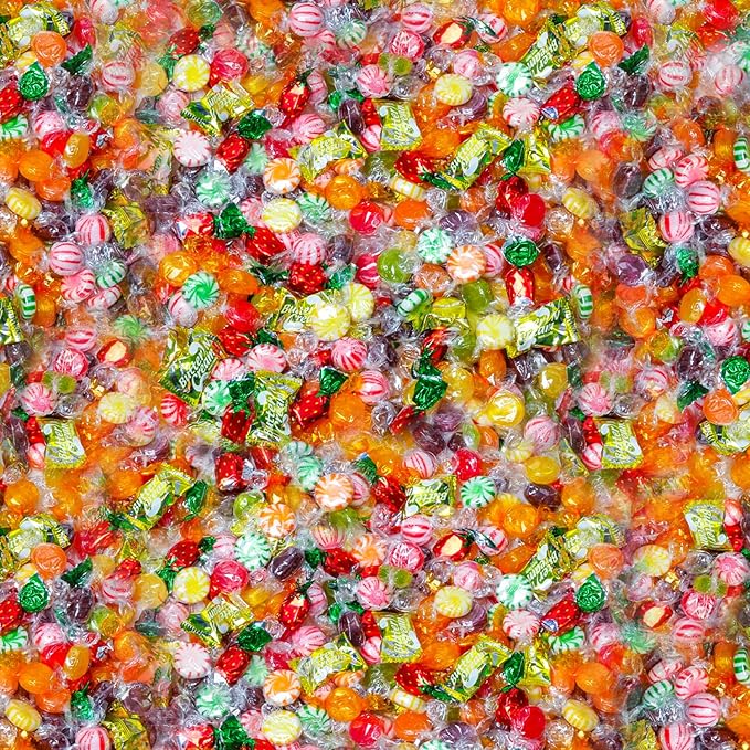 Dooboe Hard Candy Mix - 7 Pounds - Christmas Big Bulk Hard Candies Individually Wrapped - Holiday Old Fashioned Stocking Stuffers - Rootbeer, Strawberry, Toffee, Mint and More