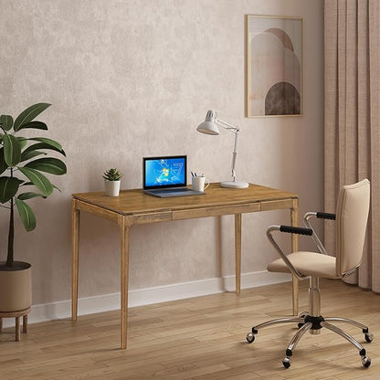 NTC Mingle Console Table 47" – Modern Desk with Drawer, Water & Heat Resistant Tabletop, Teak Look